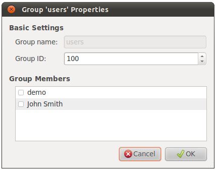 Making changes to an Ubuntu 11.04 user group