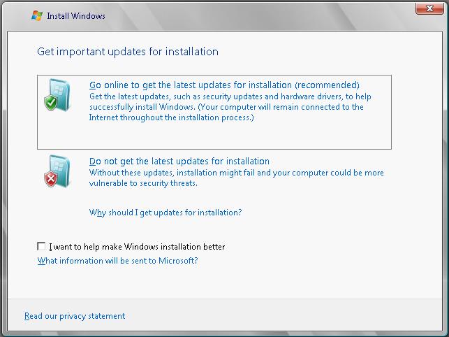 Installing Windows Server 2008 R2 updates during installation