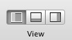 The Xcode 4.3 view toolbar menu