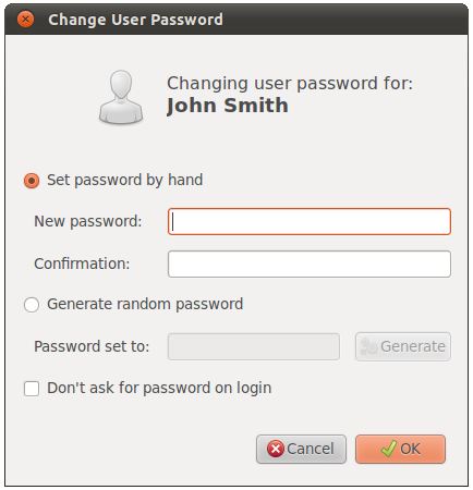 Setting the password for a new Ubuntu 11.04 user