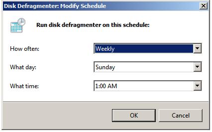 Scheduling automated defragmentation