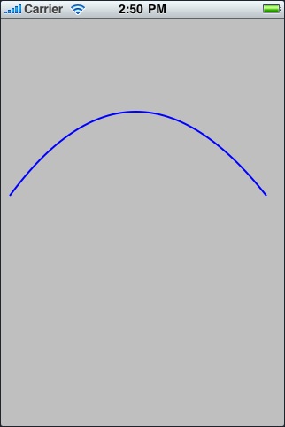 An quadratic Bézier Curve drawn using Quartz 2D on an iOS 4 based iPhone