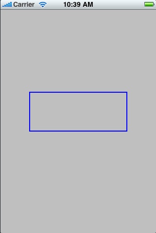 A rectangle drawn on an iOS 4 iPhone view using Quartz 2D