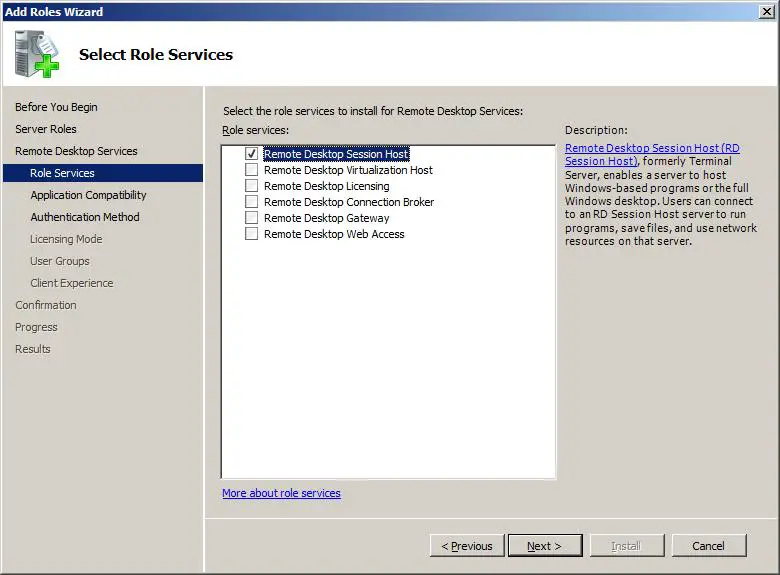 Installing the Remote Desktop Services Role on Windows Server 2008 R2