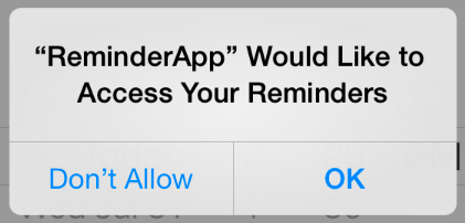 Requesting permission to access reminders