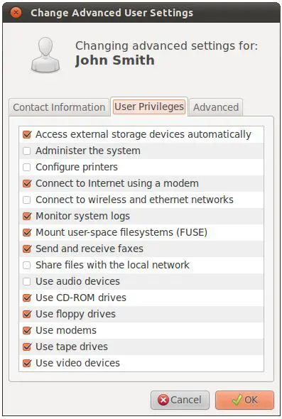 Configuring Ubuntu 11.04 user privileges