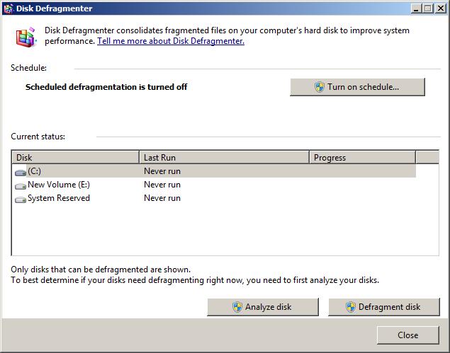 windows server 2008 clean disk