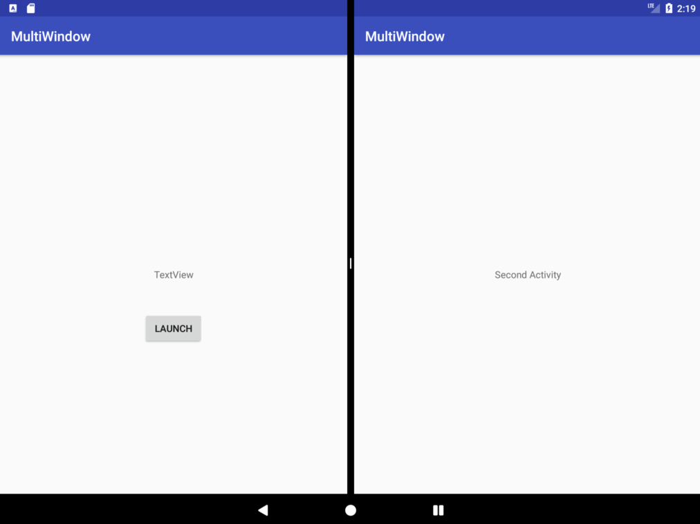 app split screen android