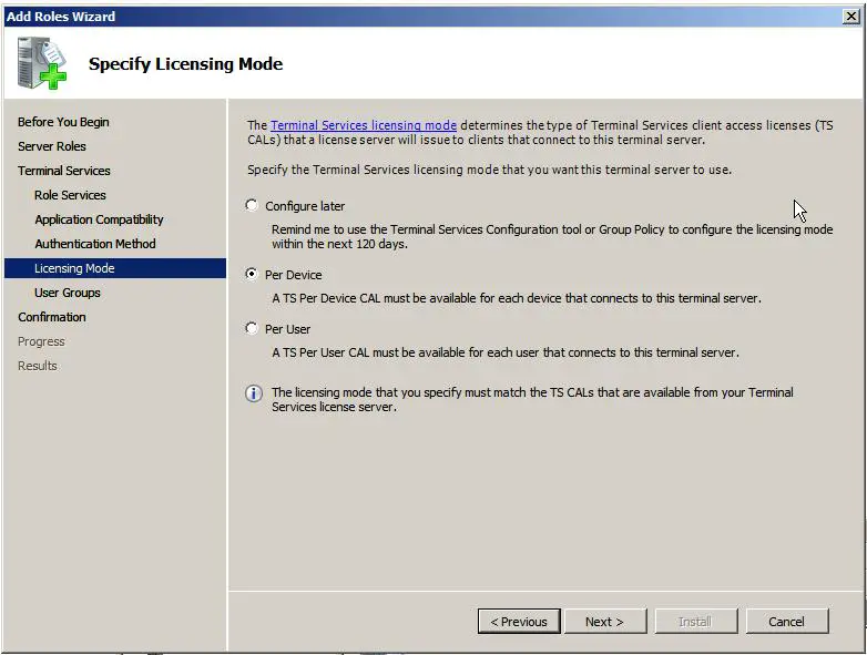 Terminal server configuration in windows 2008 step by step