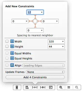 Adding auto layout constraints to the toolbar