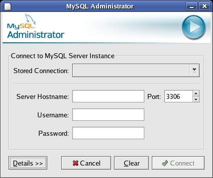 The MySQL Administrator Tool Techotopia   Mysql Admin Login 