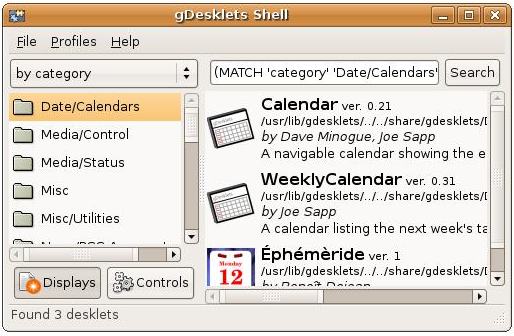 The gDesklet Shell Running on Ubuntu