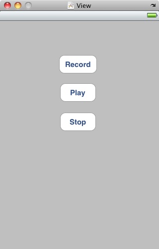 The user interface for an iPhone iOS 4 audio recording application