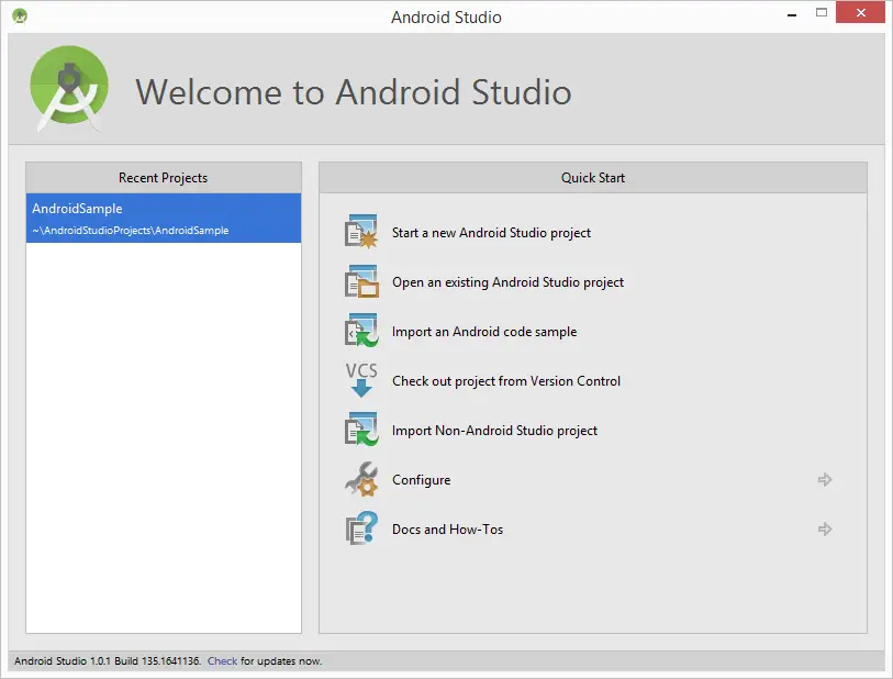 cannot launch sdk manager android studio