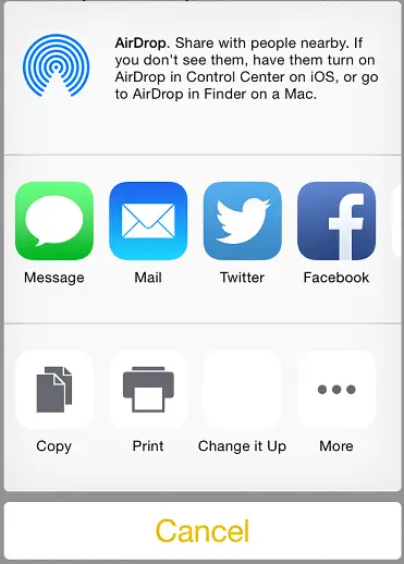 Ios 8 action in acivity view.png