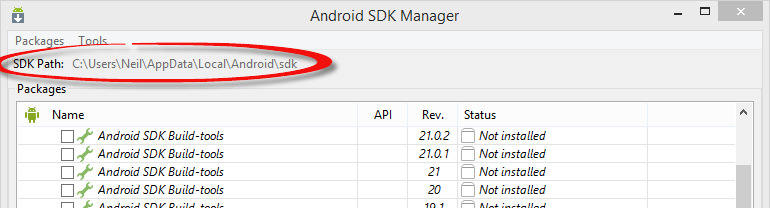 set android sdk path in mac