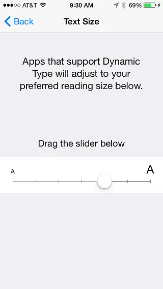 Setting the Dynamic type size in iOS