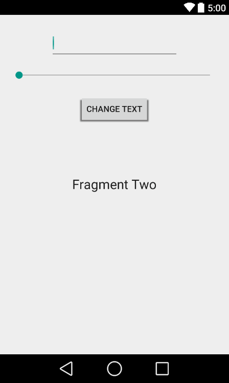 The user interface layout for an Android Studio fragment tutorial