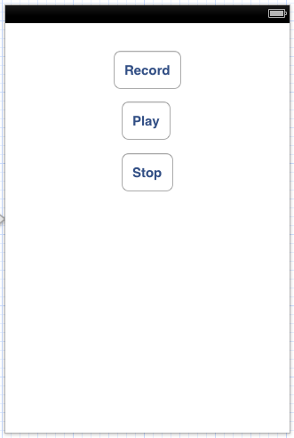 The User Interface for an iPhone iOS 6 Audio Recording example app